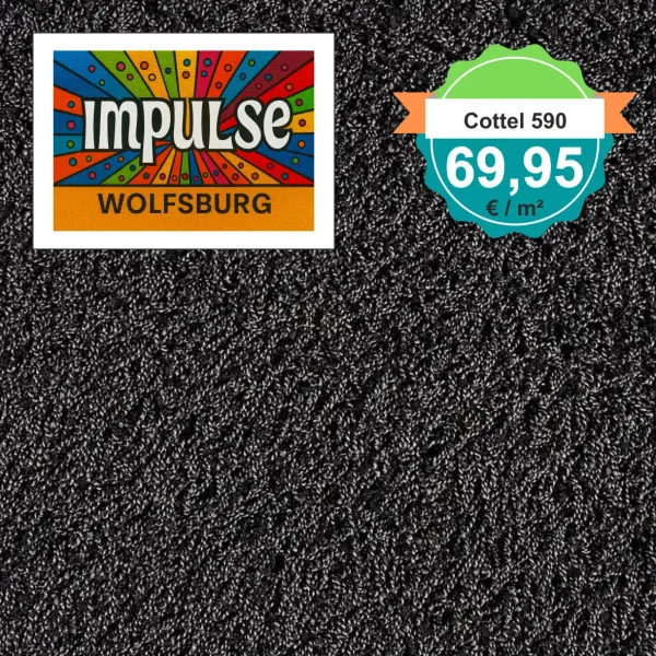 Draufsicht JAB Cottel 590 Anthrazit – Teppichboden, Farbe Anthrazit, Preis 69,95 €/m²